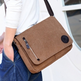 Miesten Retro Canvas Monitaskuinen Varkaudenesto Crossbody Olkalaukku Suuri Tilavuus Messenger Matkalaukku