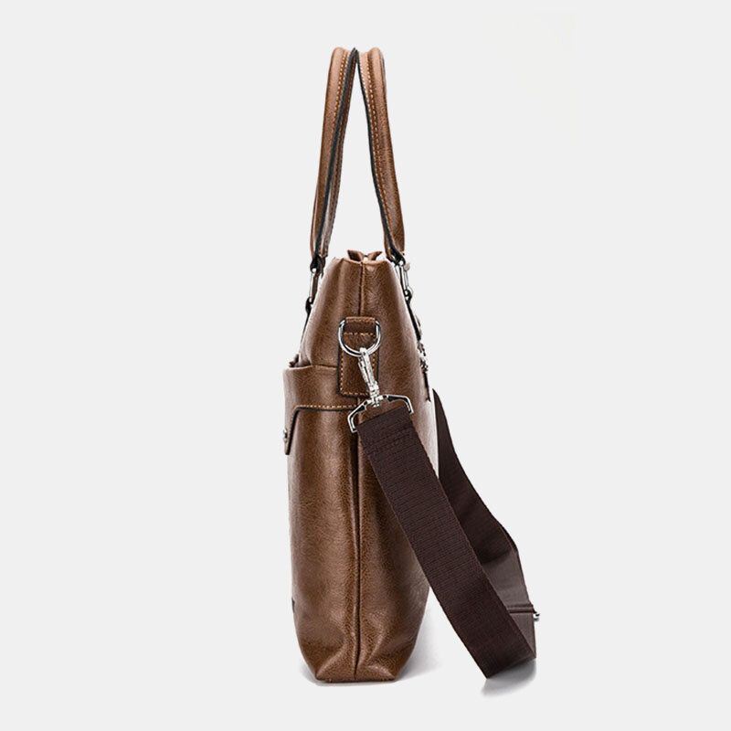 Miesten Retro Vaakasuuntaiset Salkut Olkalaukku Takaisin Varkaudenesto Vetoketjutasku Suuri Tilavuus Crossbody Laukut Olkalaukku Käsilaukku