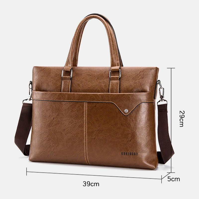 Miesten Retro Vaakasuuntaiset Salkut Olkalaukku Takaisin Varkaudenesto Vetoketjutasku Suuri Tilavuus Crossbody Laukut Olkalaukku Käsilaukku