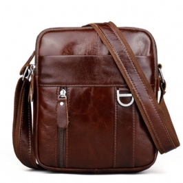 Miesten Ruskea Aitoa Nahkaa Oleva Olkalaukku Messenger Crossbody -salkkulaukku Ipad Minille