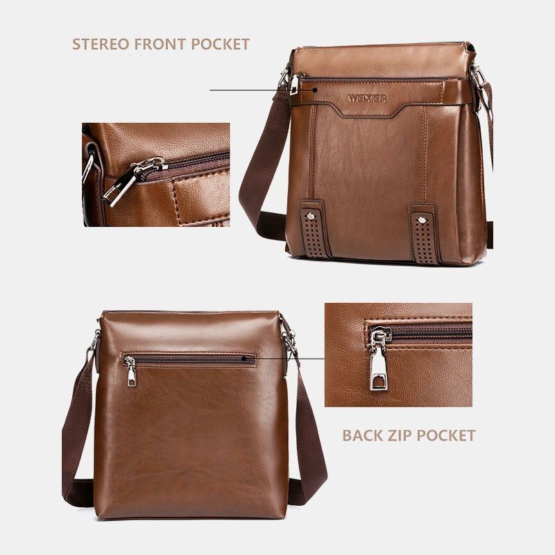 Miesten Suuren Kapasiteetin Monitaskuiset Crossbody-laukut Vapaa-ajan Kulutusta Kestävä 6.5 Tuuman Puhelinlaukku Olkalaukku