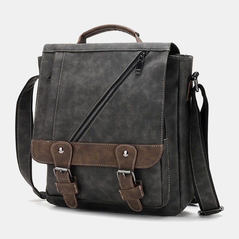 Miesten Tekonahkainen Retrolaukku Suuri Kapasiteetti Monikäyttöinen Käsilaukku Crossbody Bag