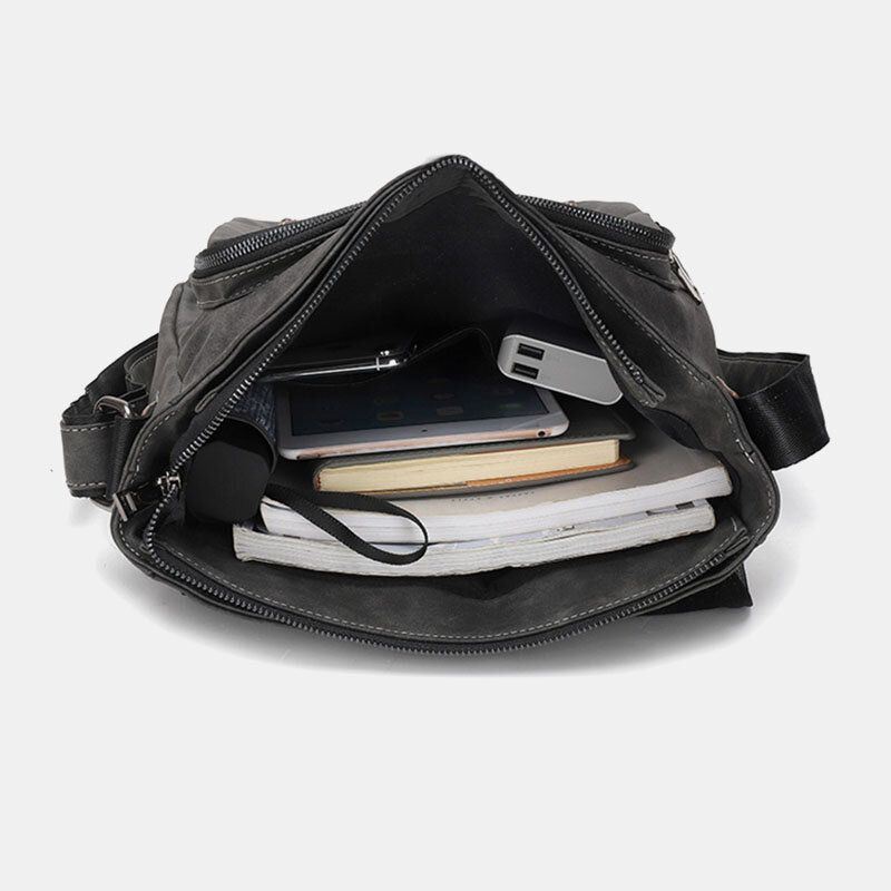 Miesten Tekonahkainen Retrolaukku Suuri Kapasiteetti Monikäyttöinen Käsilaukku Crossbody Bag