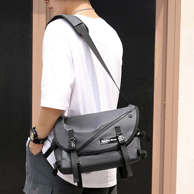 Miesten Unisex Iso Kapasiteetti Takavarkaudenesto Tasku Crossbody Laukut Minimalistinen Solki Nailon Messenger Bag Olkalaukku