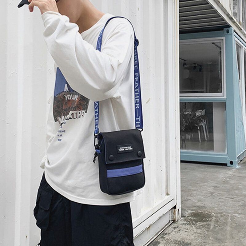 Miesten Unisex-nylon Minimuoti Rento Ulkoilu Hip-hop Crossbody Laukku Olkalaukku