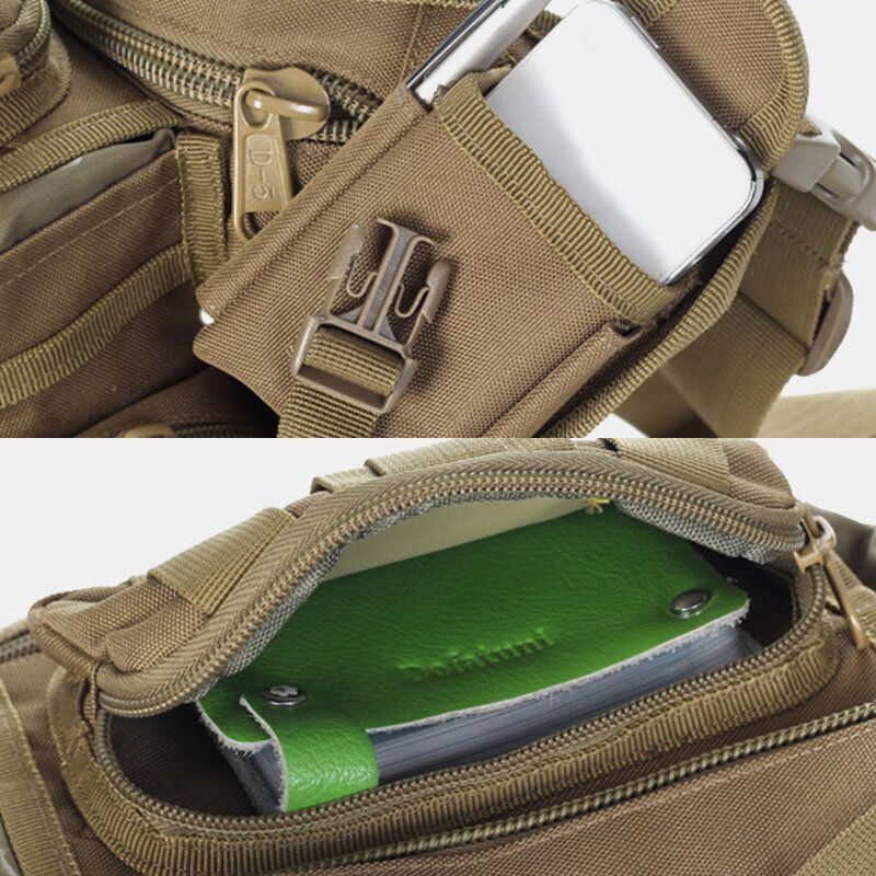 Miesten Unisex Oxford Kangas Tactical Naamiointi Outdoor Game Ratsastus Multi-carry Satulalaukku Crossbody Laukku Vyötärölaukku Reppu