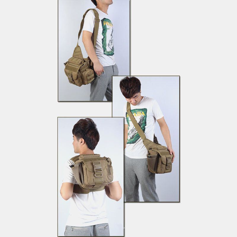 Miesten Unisex Oxford Kangas Tactical Naamiointi Outdoor Game Ratsastus Multi-carry Satulalaukku Crossbody Laukku Vyötärölaukku Reppu
