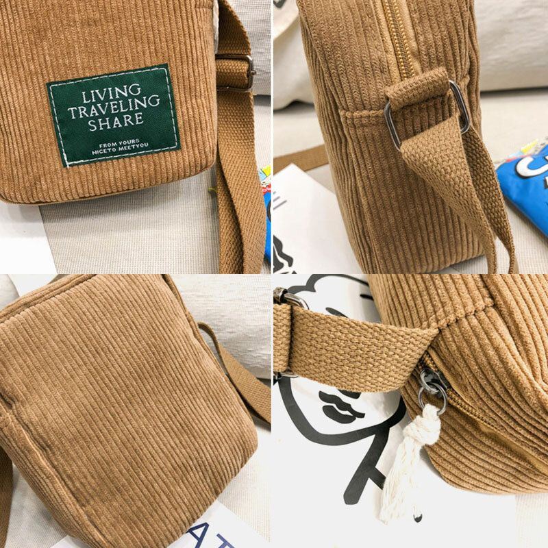 Miesten Unisex Vakosametti Retro Mini Universal Outdoor Phone Laukku Crossbody Bag Olkalaukku
