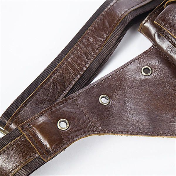 Miesten Vintage Aidosta Nahasta Valmistettu Vyötärölaukku Kestävä Retro-crossbody-laukku