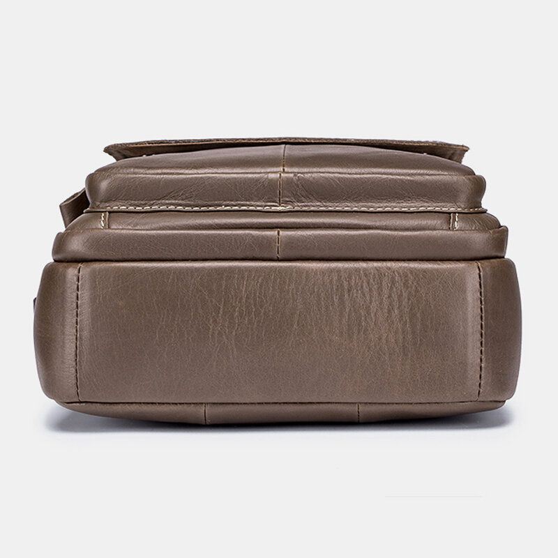 Miesten Vintage Aito Nahka Yksivärinen Kulutusta Kestävä Vedenpitävä Crossbody Laukku Olkalaukku