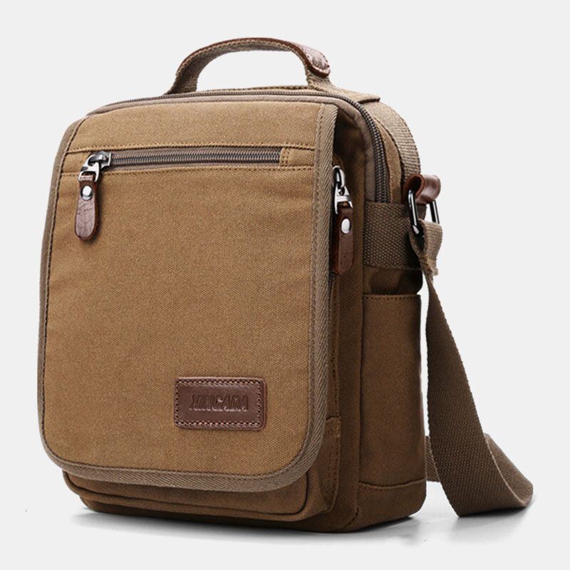 Miesten Vintage Canvas - Monitoiminen Ilmanvaihto Crossbody Bag Business Olkalaukku