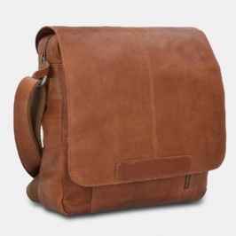 Miesten Vintage Flap Design Suuri Tilavuus Crossbody Bag -laukku