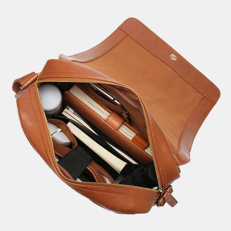 Miesten Vintage Flap Design Suuri Tilavuus Crossbody Bag -laukku