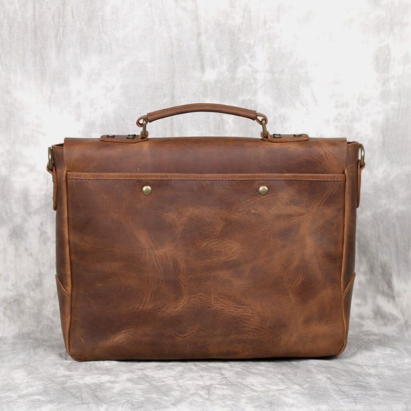 Miesten Vintage Monitoiminen Suuri Kapasiteetti Business Crossbody Laukku Monitaskuinen Pu-nahkainen Käsilaukku Olkalaukku