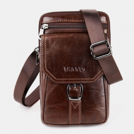 Miesten Vintage Olkalaukku Crossbody Laukku Vyötärölaukku Puhelinlaukku