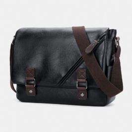 Miesten Vintage Pu Nahka Monitaskuinen Suuri Tilavuus Crossbody Laukku Olkalaukku