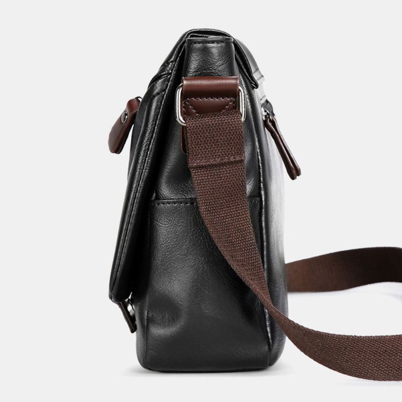 Miesten Vintage Pu Nahka Monitaskuinen Suuri Tilavuus Crossbody Laukku Olkalaukku