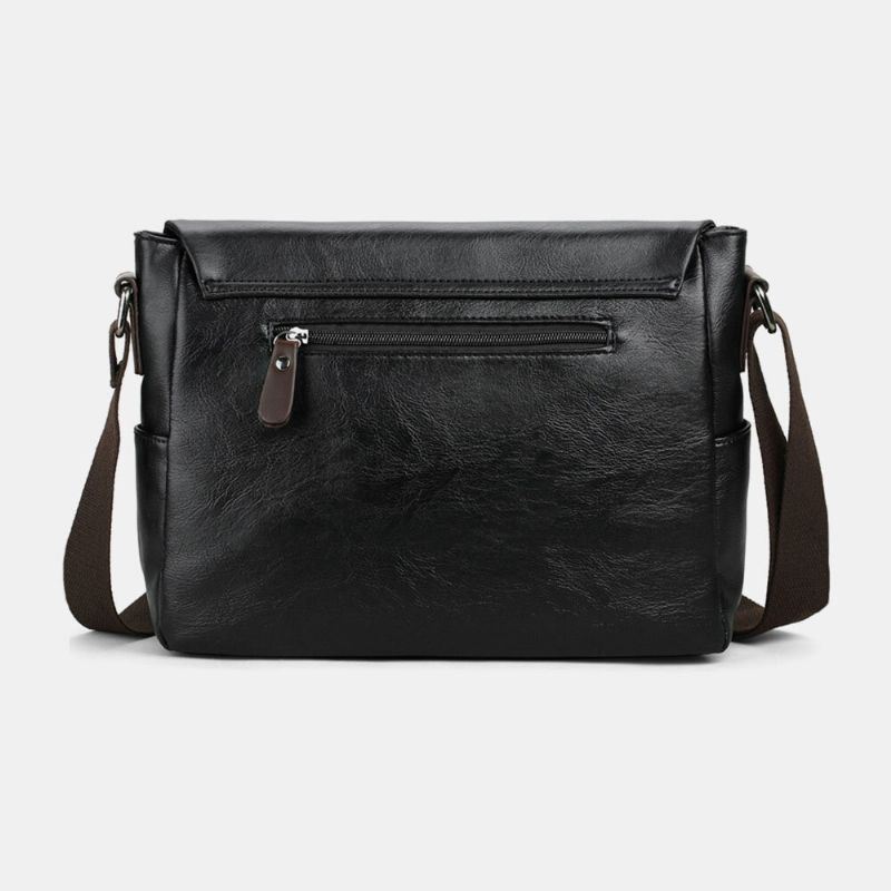 Miesten Vintage Pu Nahka Monitaskuinen Suuri Tilavuus Crossbody Laukku Olkalaukku