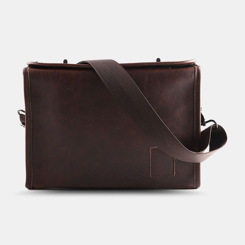 Miesten Vintage Pu Nahka Suuri Tilavuus Crossbody Bag Messenger Bag Olkalaukku