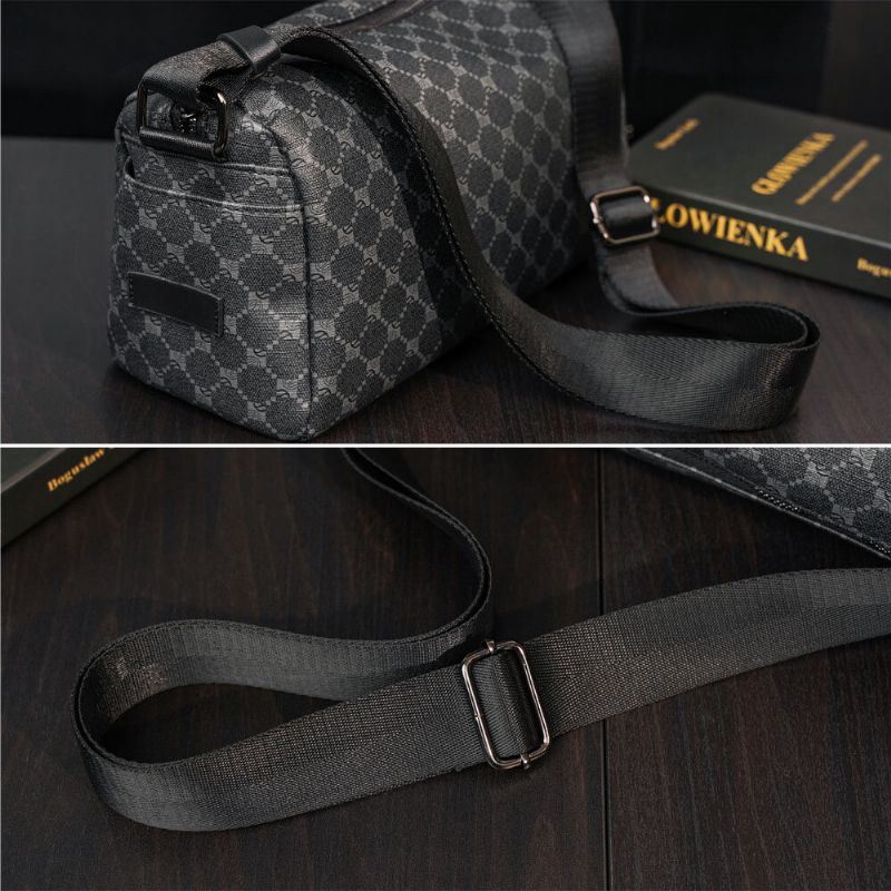 Miesten Vintage Suuren Kapasiteetin Crossbody Laukku Keinonahkainen Monitoiminen Olkalaukku