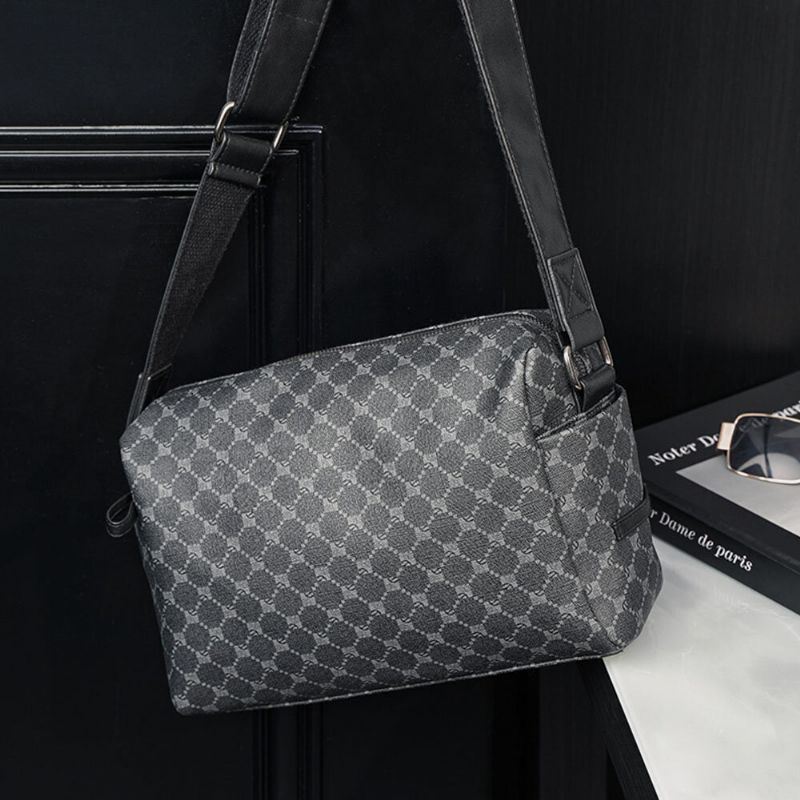 Miesten Vintage Suuren Kapasiteetin Crossbody Laukku Keinonahkainen Monitoiminen Olkalaukku