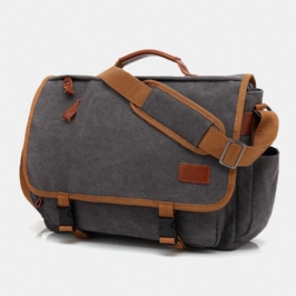 Miesten Vintage Suuri Tilavuus Vedenpitävä Canvas Rento Crossbody Laukku Olkalaukku Matkalaukku
