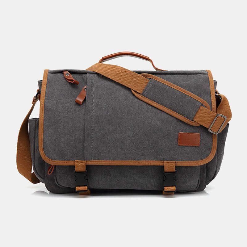 Miesten Vintage Suuri Tilavuus Vedenpitävä Canvas Rento Crossbody Laukku Olkalaukku Matkalaukku