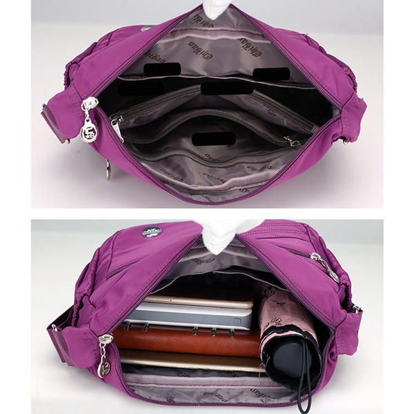 Nailonista Vedenpitävä Kevyt Crossbody Laukku Vapaa-ajan Matka-olkalaukku Naisille