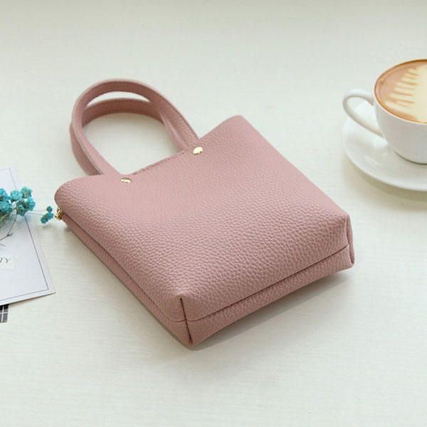 Naiset Pu Nahka Candy Väri Pieni Käsilaukku Puhelinlaukku Olkalaukku Crossbody Bag