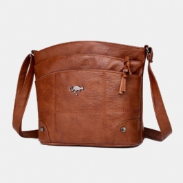 Naiset Pu Nahka Suuri Kapasiteetti Retro 6.3 Tuuman Monitaskuinen Puhelinlaukku Pehmeä Crossbody Laukut Olkalaukku