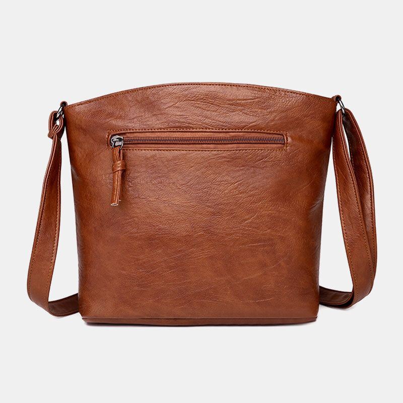 Naiset Pu Nahka Suuri Kapasiteetti Retro 6.3 Tuuman Monitaskuinen Puhelinlaukku Pehmeä Crossbody Laukut Olkalaukku