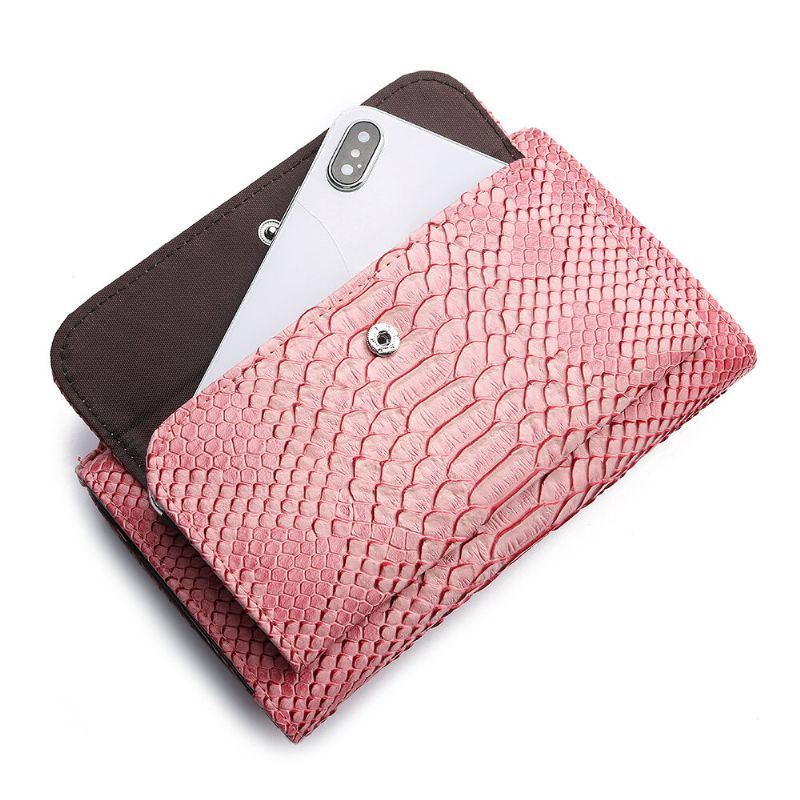 Naiset Snake Skin Aito Nahkaketju Olkalaukku Crossbody Laukku Käsilaukku Pitkä Lompakko