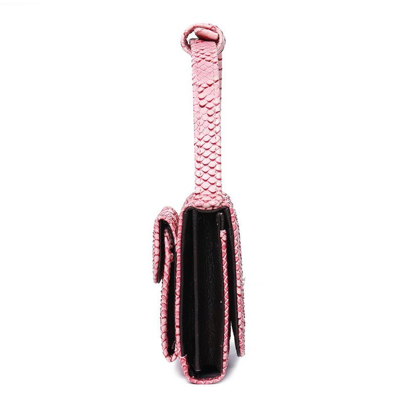 Naiset Snake Skin Aito Nahkaketju Olkalaukku Crossbody Laukku Käsilaukku Pitkä Lompakko