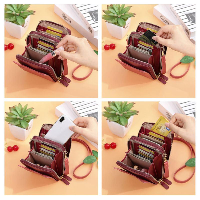Naiset Söpöt Kissan Korvat Korttipaikat Puhelinlaukku Crossbody Bag