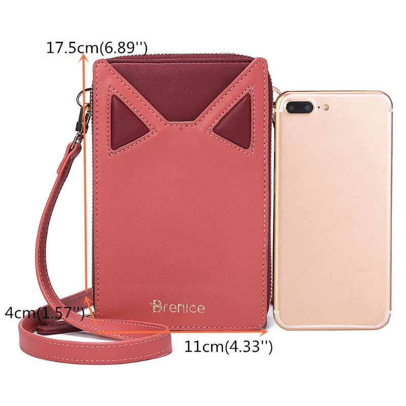Naiset Söpöt Kissan Korvat Korttipaikat Puhelinlaukku Crossbody Bag