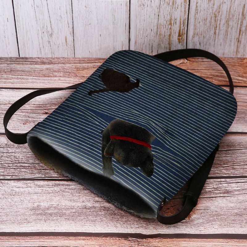 Naiset Tuntuvat Söpöiltä Rento Sarjakuva Cat Stripes -kuvioinen Crossbody Laukku Olkalaukku