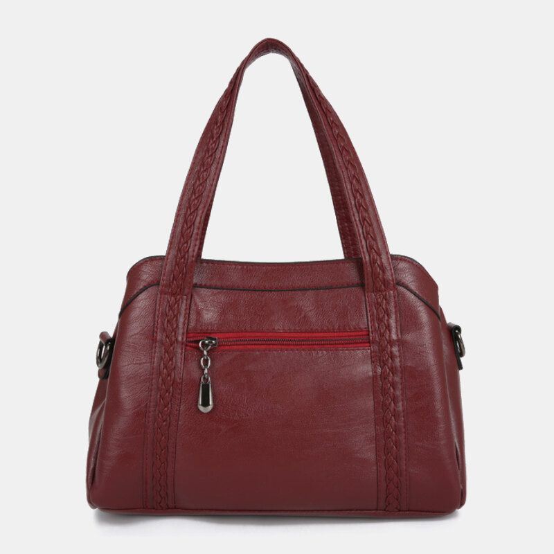 Naiset Useita Taskuja Useita Lokeroita Tupsu Crossbody Laukku Retro Suuri Tilavuus Kangas Olkalaukku Käsilaukku