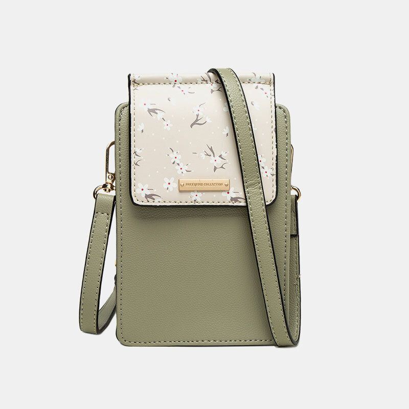 Naisten 6.5 Tuuman Puhelinteline 6 Korttipaikkaan Kukkainen Crossbody Laukku