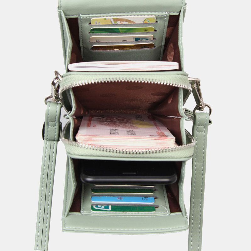 Naisten 8 Korttipaikkaa Puhelinlaukku Kiinteä Crossbody Laukku Olkalaukku