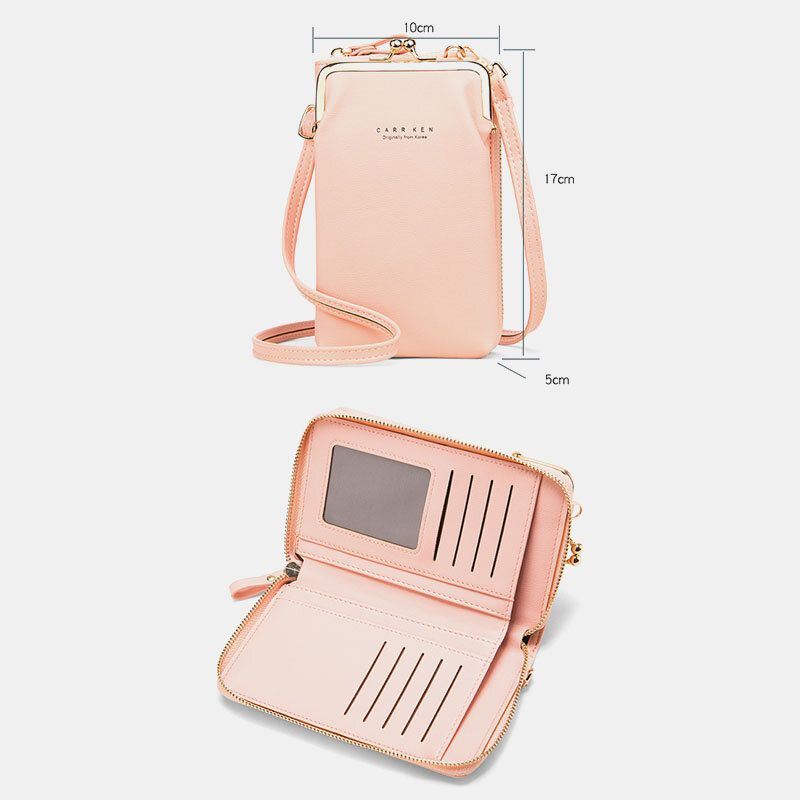 Naisten 9 Korttipaikkaa Puhelinlaukku Kiinteä Crossbody Laukku Olkalaukku