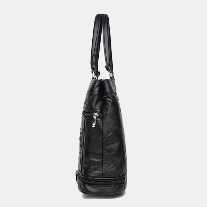 Naisten Aito Nahka Geometrinen Kuviointi Värit Vastaavat Vintage Isokokoiset Käsilaukut Olkalaukut Crossbody Laukut