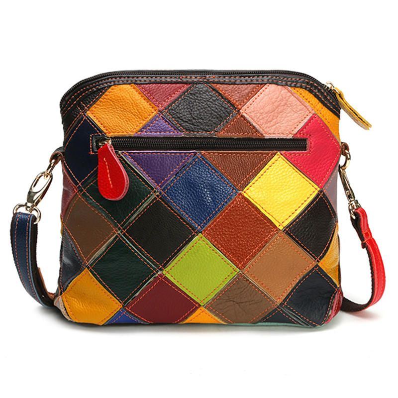 Naisten Aitoa Nahkaa Kukkainen Crossbody-laukku Vintage-laukku
