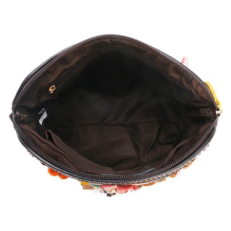Naisten Aitoa Nahkaa Kukkainen Crossbody-laukku Vintage-laukku