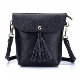 Naisten Aitoa Nahkaa Tupsut Miniolkalaukut Vintage Hasp Crossbody Laukut 5.5 Tuuman Puhelinlaukut