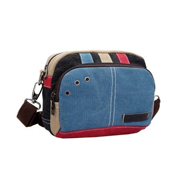 Naisten Canvas Crossbody Laukut Kontrasti Väri Rento Pienet Olkalaukut Olkalaukut
