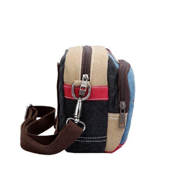 Naisten Canvas Crossbody Laukut Kontrasti Väri Rento Pienet Olkalaukut Olkalaukut