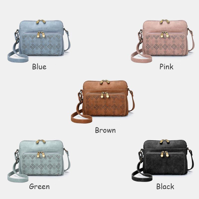 Naisten Hollow Out -kevyt Yksipuolinen Kukkakuvioinen Crossbody-laukku