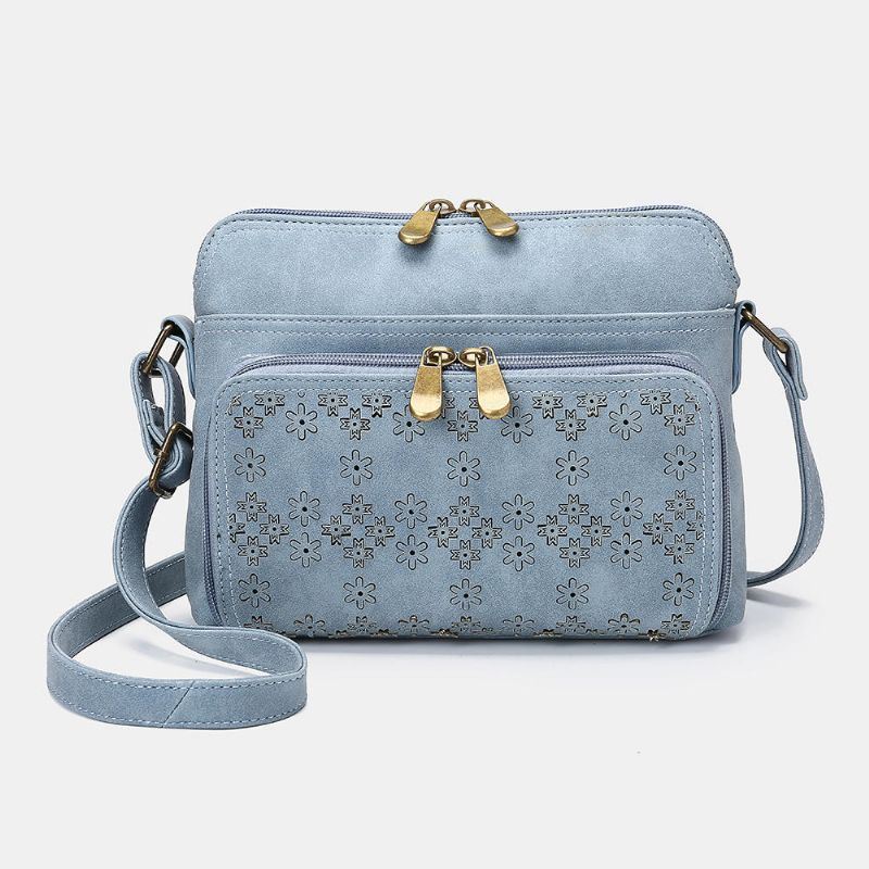 Naisten Hollow Out -kevyt Yksipuolinen Kukkakuvioinen Crossbody-laukku