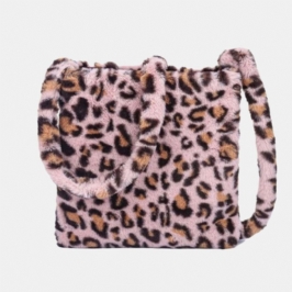 Naisten Huopapehmeä Leopardikuvioinen Söpö Rento Persoonallinen Olkalaukku Crossbody-laukku