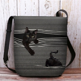 Naisten Huoparaitakuvio Kolmiulotteinen Vision Cat Print Olkalaukku Crossbody Laukku